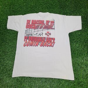 Vintage 90s Guts Wear Auto Racing Shirt XL 24x30 Motorsport